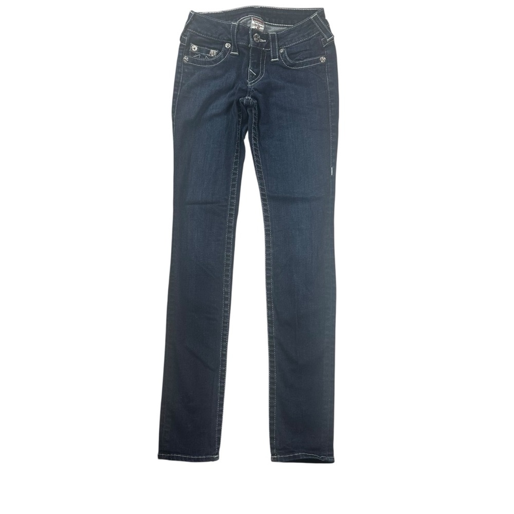 True Religion Skinny Jeans Size 24 Dark Wash Low Rise Stretch USA